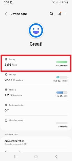 How Much Battery Power Does the - Battery Android Step 2B 