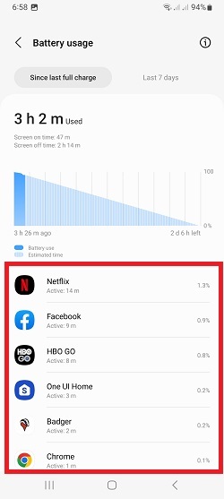 How Much Battery Power Does the - Battery Android Step 3B 