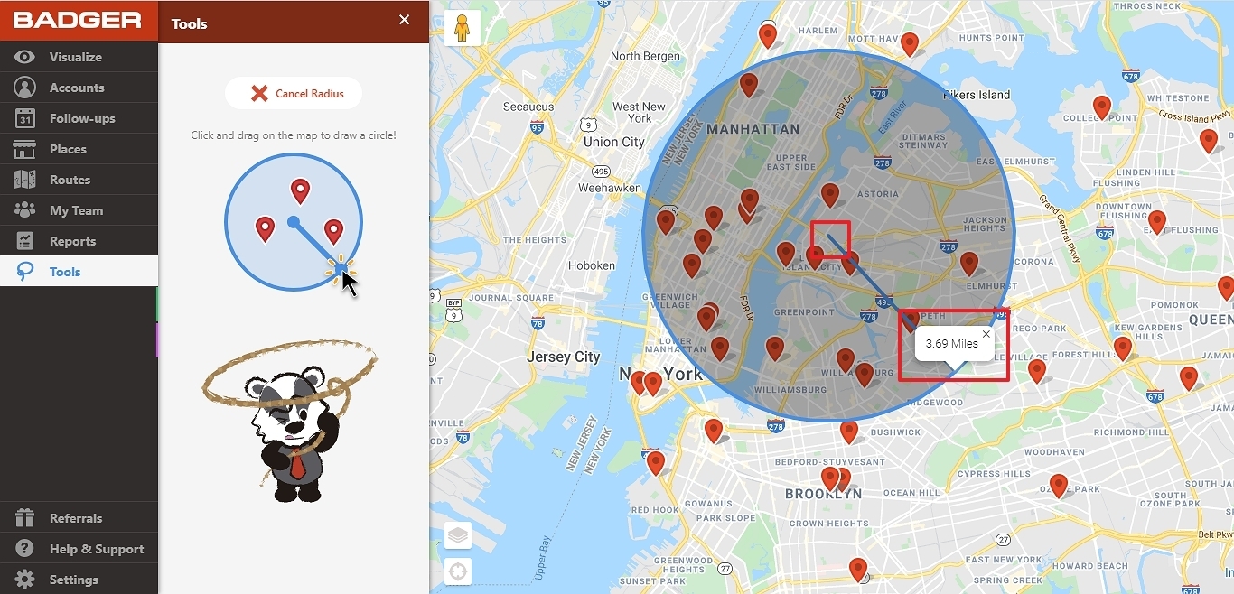 How To Use The Radius Tool Badger Maps