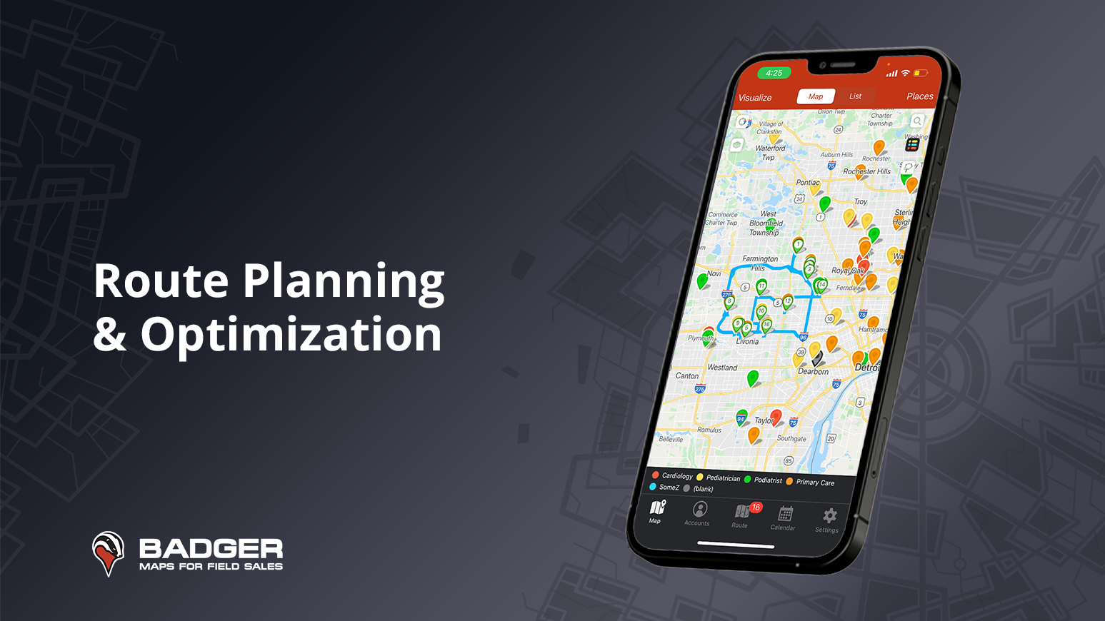 Increase Sales Rep Productivity - HubSpot Partner Image Badger Maps Route Planning Logo 870px By 1547px 