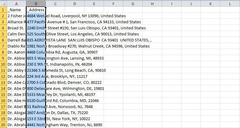 excel format types for mac address